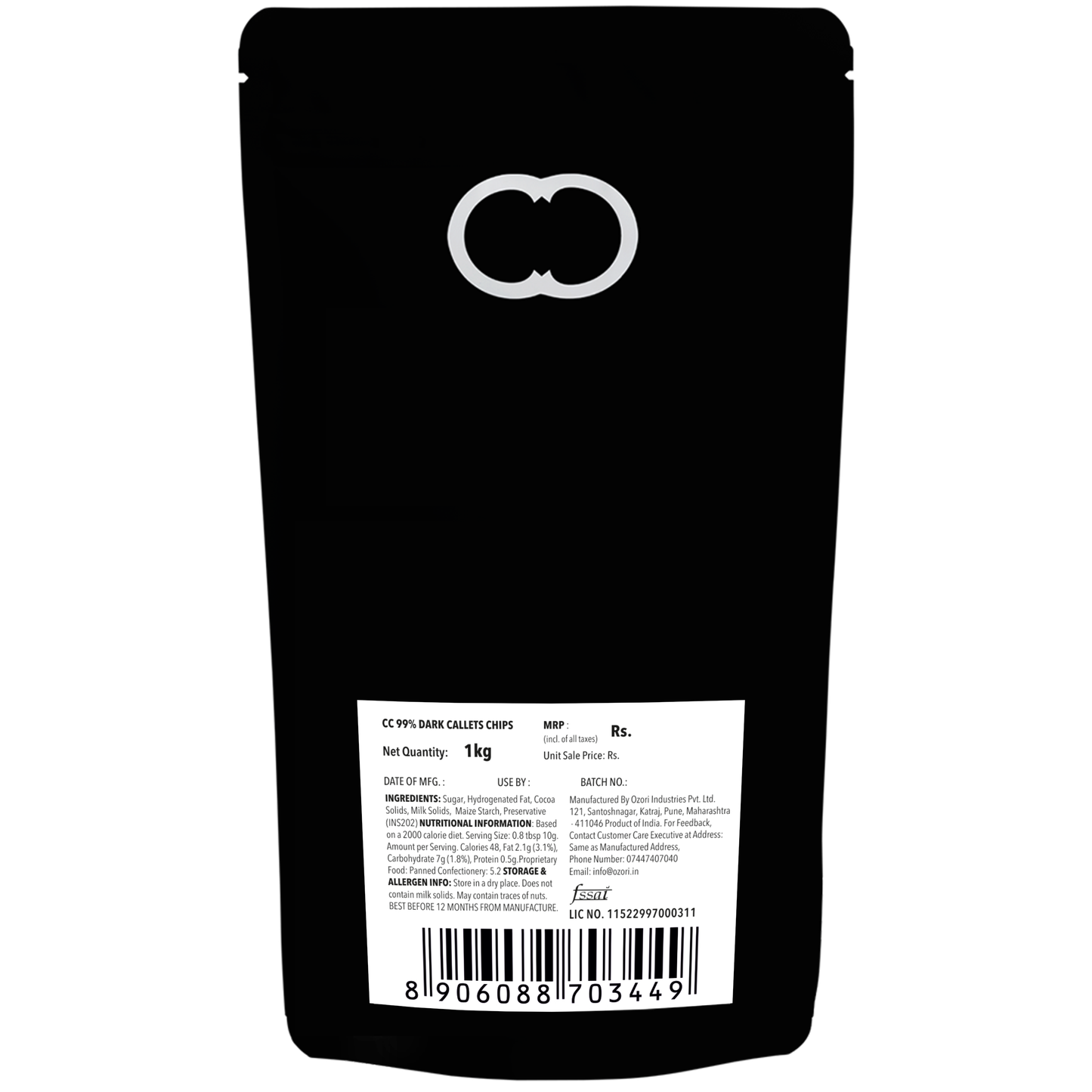 Christopher Cocoa 99% Pure Dark Chocolate Couverture Callets 1Kg (Chocolate Chips, Buttons, Snack, Bake, Cake, Hot Chocolate)