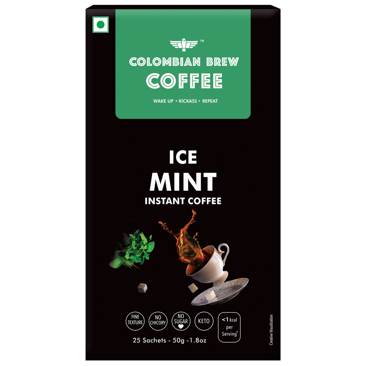 Ice Mint Instant Coffee Powder, No Sugar Vegan, 50g