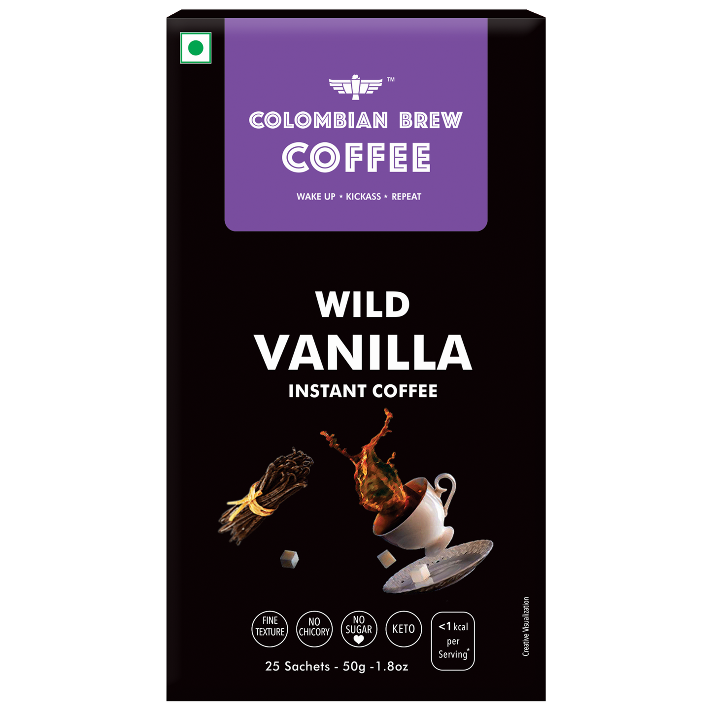 Vanilla Instant Coffee Powder, No Sugar Vegan, 50g