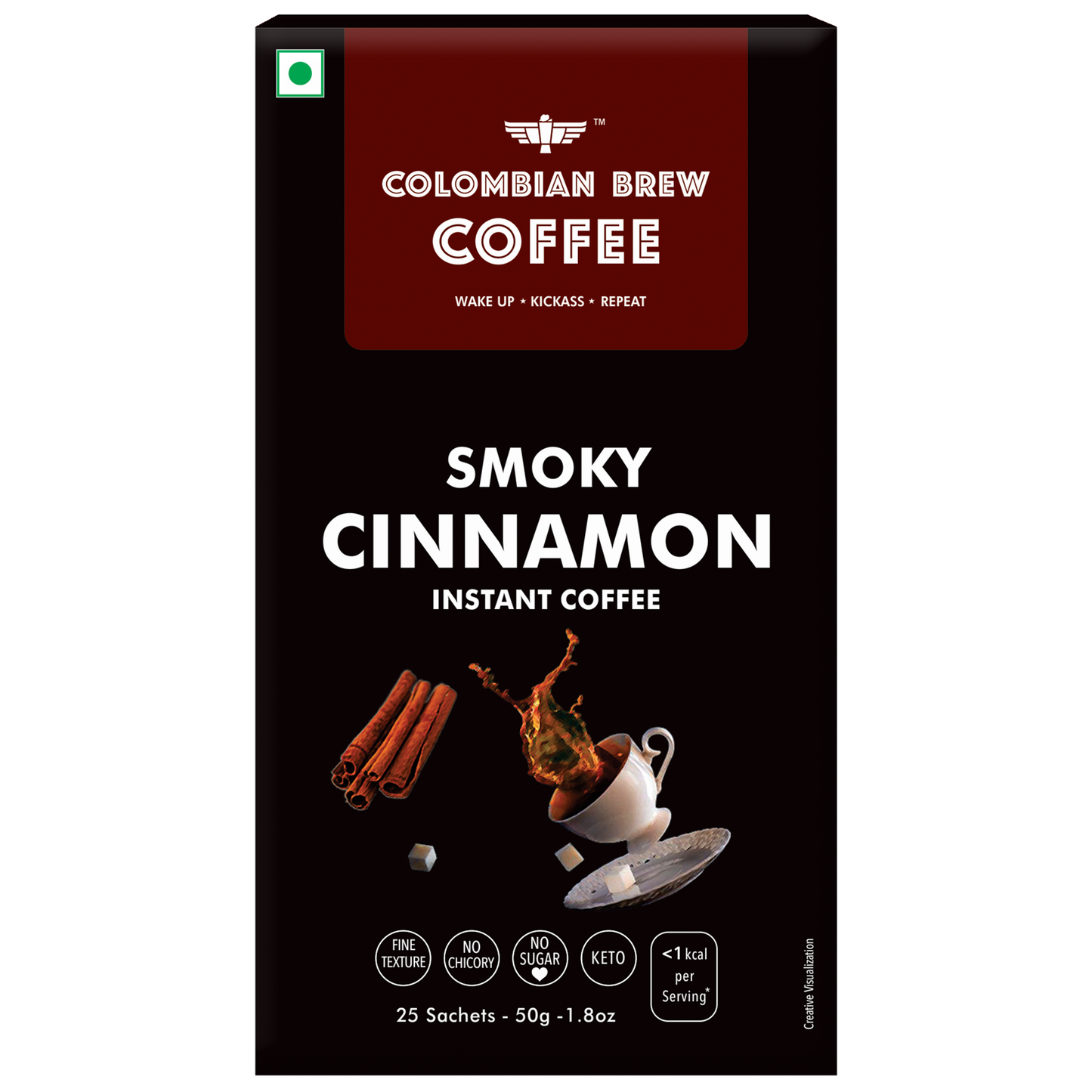 Smoky Cinnamon Instant Coffee Powder, No Sugar Vegan, 50g