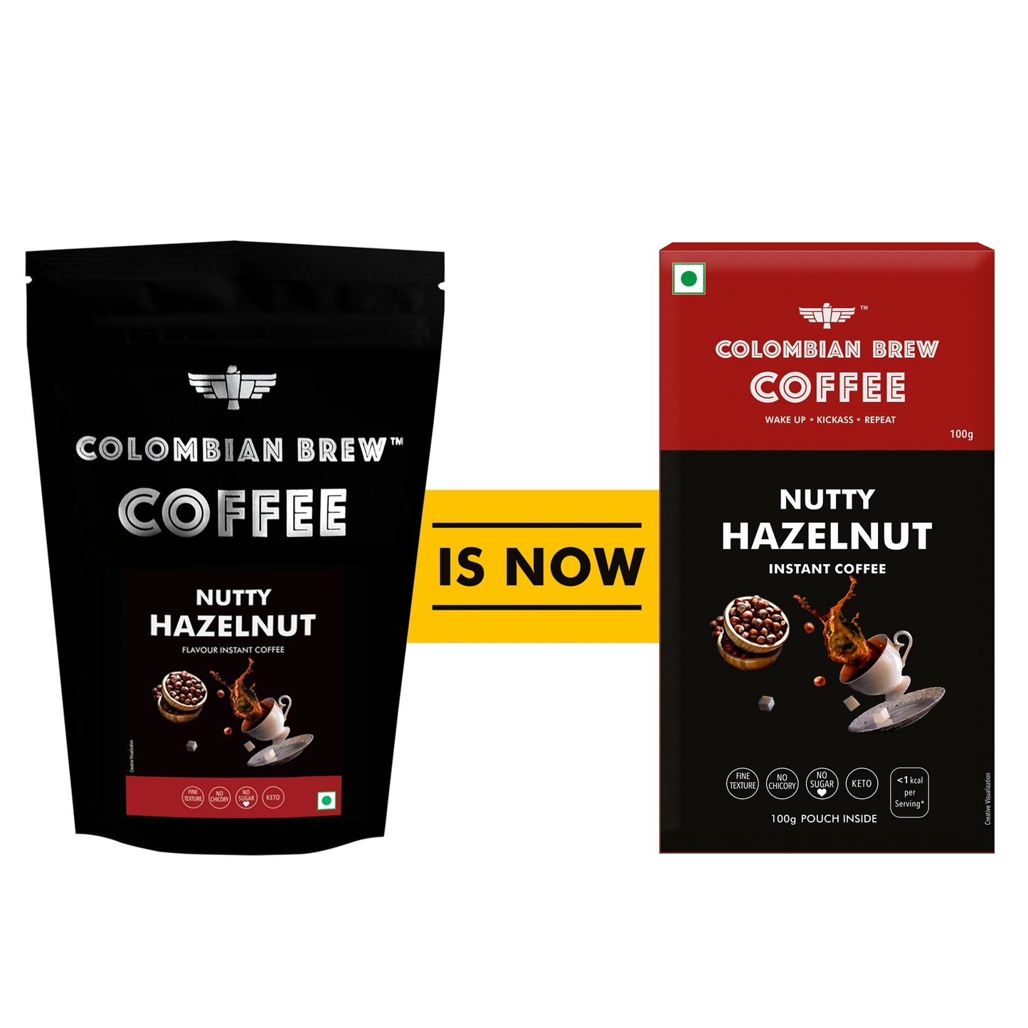 Hazelnut Instant Coffee Powder, No Sugar Vegan, 100g