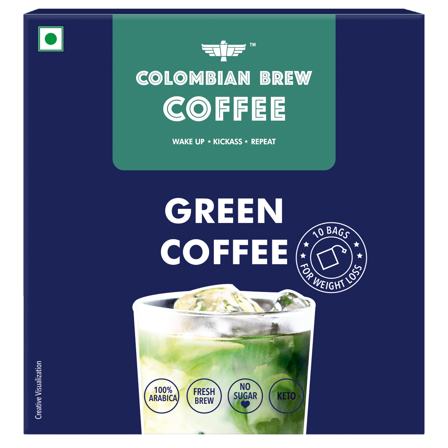 Coffee Green Coffee Powder, Hot & Cold Brew 10 Bags (For Weight Loss)