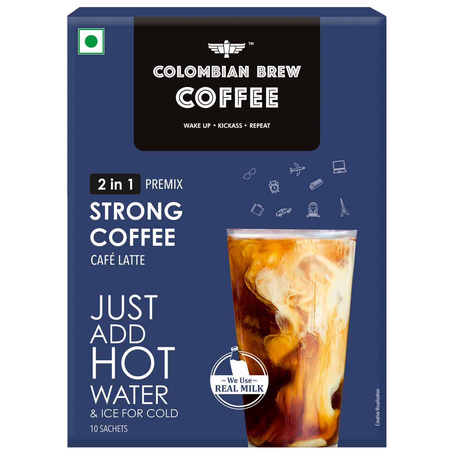 2 in 1 Instant Coffee Powder Premix, 10 Sachets Box