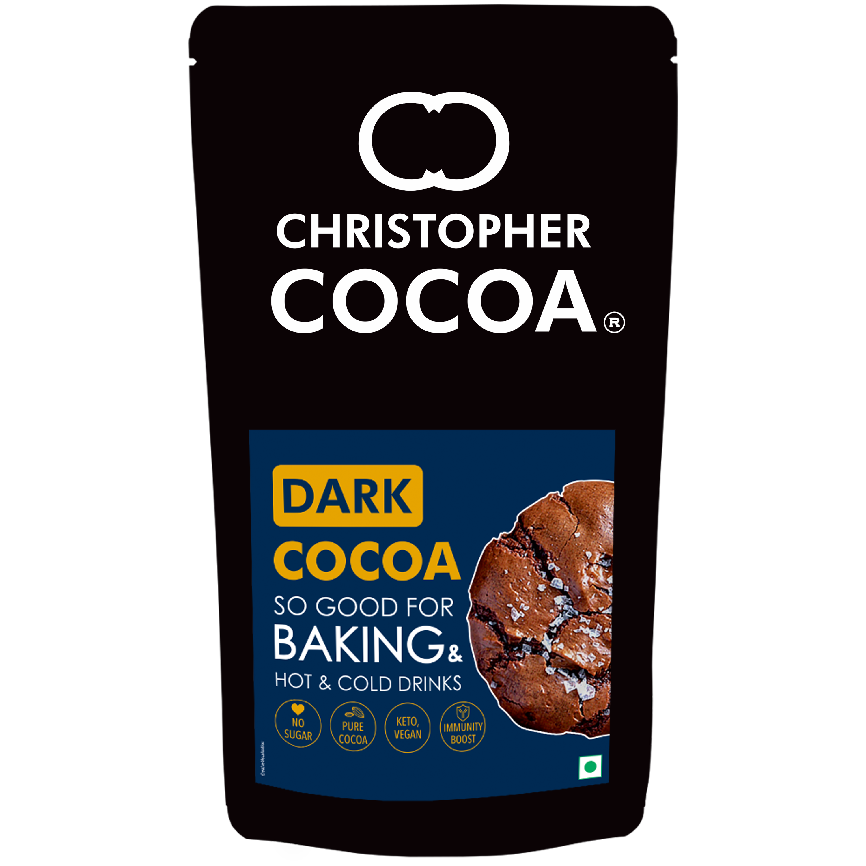 Christopher Cocoa, Dark Cocoa Powder, Unsweetened, 1Kg (Bake, Cake