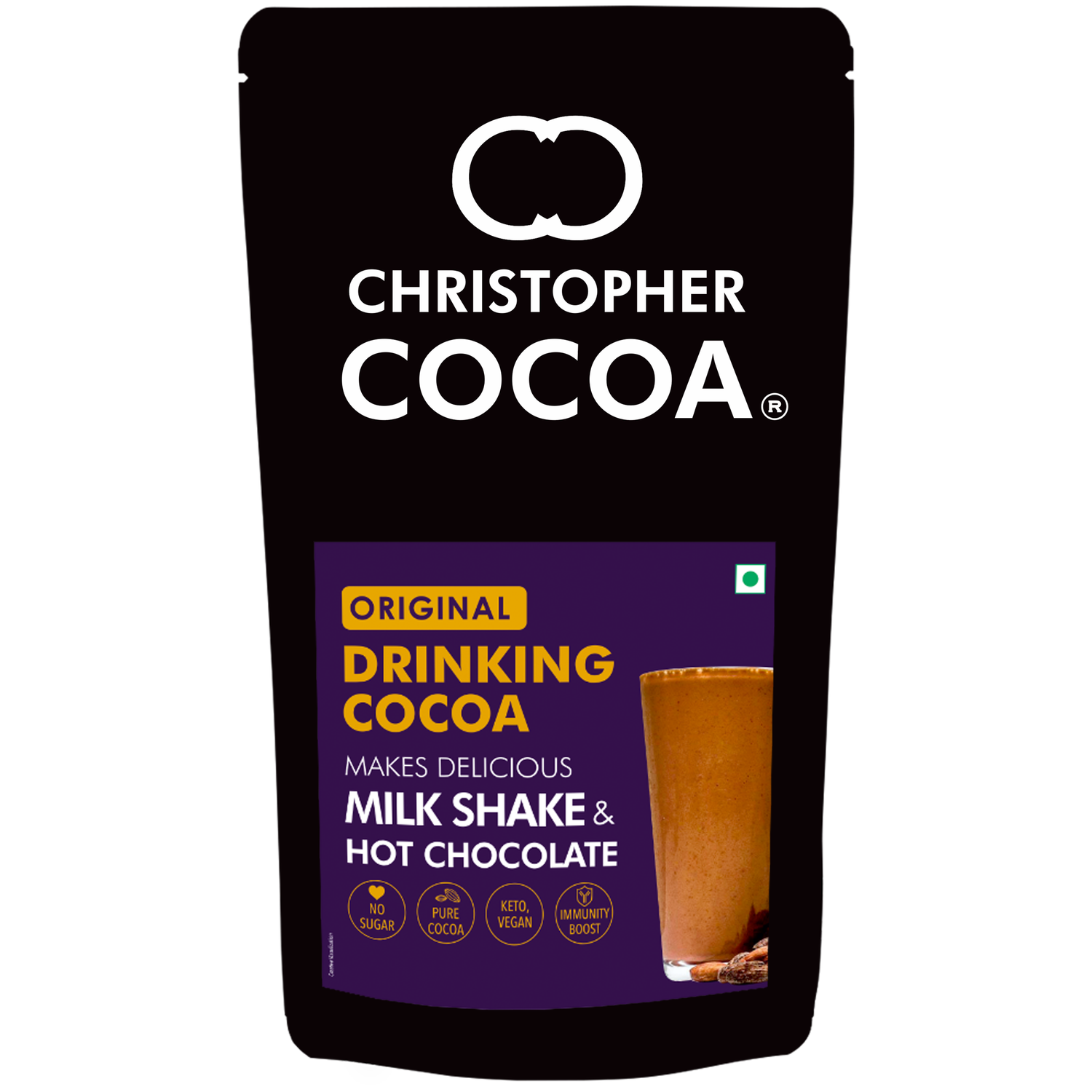 Christopher Cocoa, Drinking Chocolate Cocoa Powder, Dark No Sugar, 1kg 