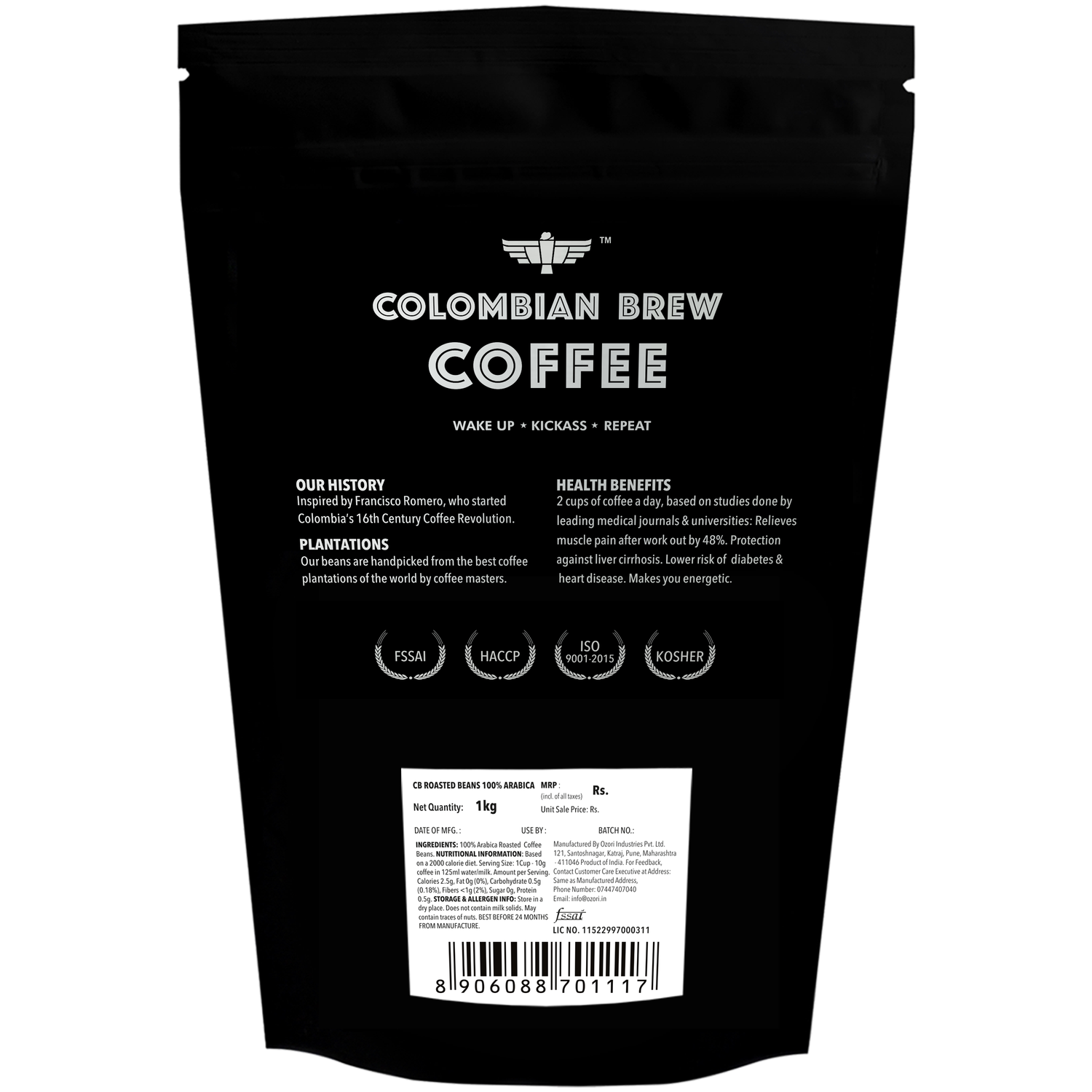 100% Arabica Roasted Coffee Beans 1kg 