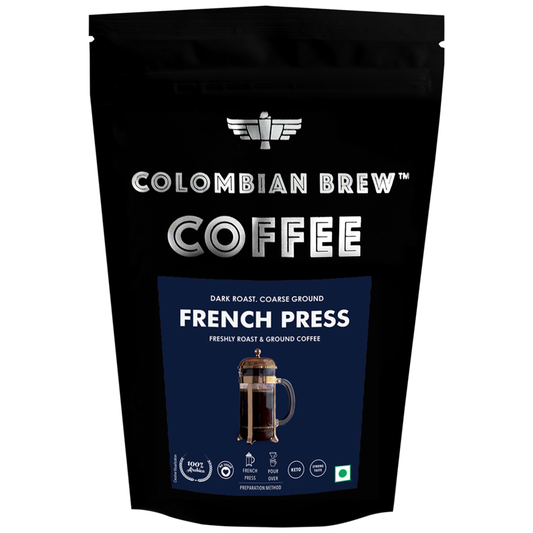 Arabica French Press Coffee Powder, Dark Roast Strong, 100g (Make Hot or Cold Brew) 