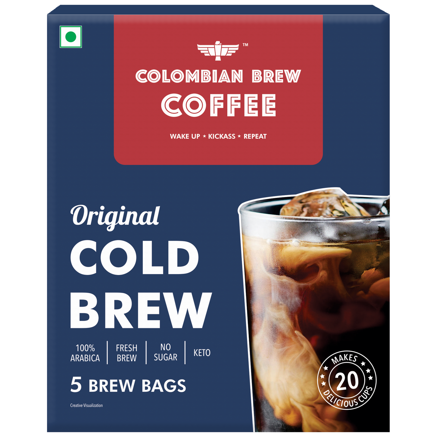 Coffee Arabica Original Cold Brew 5 Brew Bags, 20 Cups 