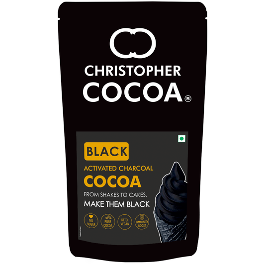 Activated Charcoal Dark Cocoa Powder, Black, Unsweetened, 1Kg (Bake, Cake, Hot Chocolate, Drinking Shakes) 