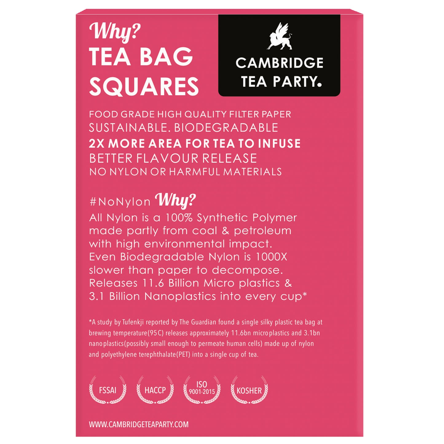 Cambridge Tea Party Calm, Pure Chamomile Flower, Infusion Tea Tisane, 10 Tea Bags 