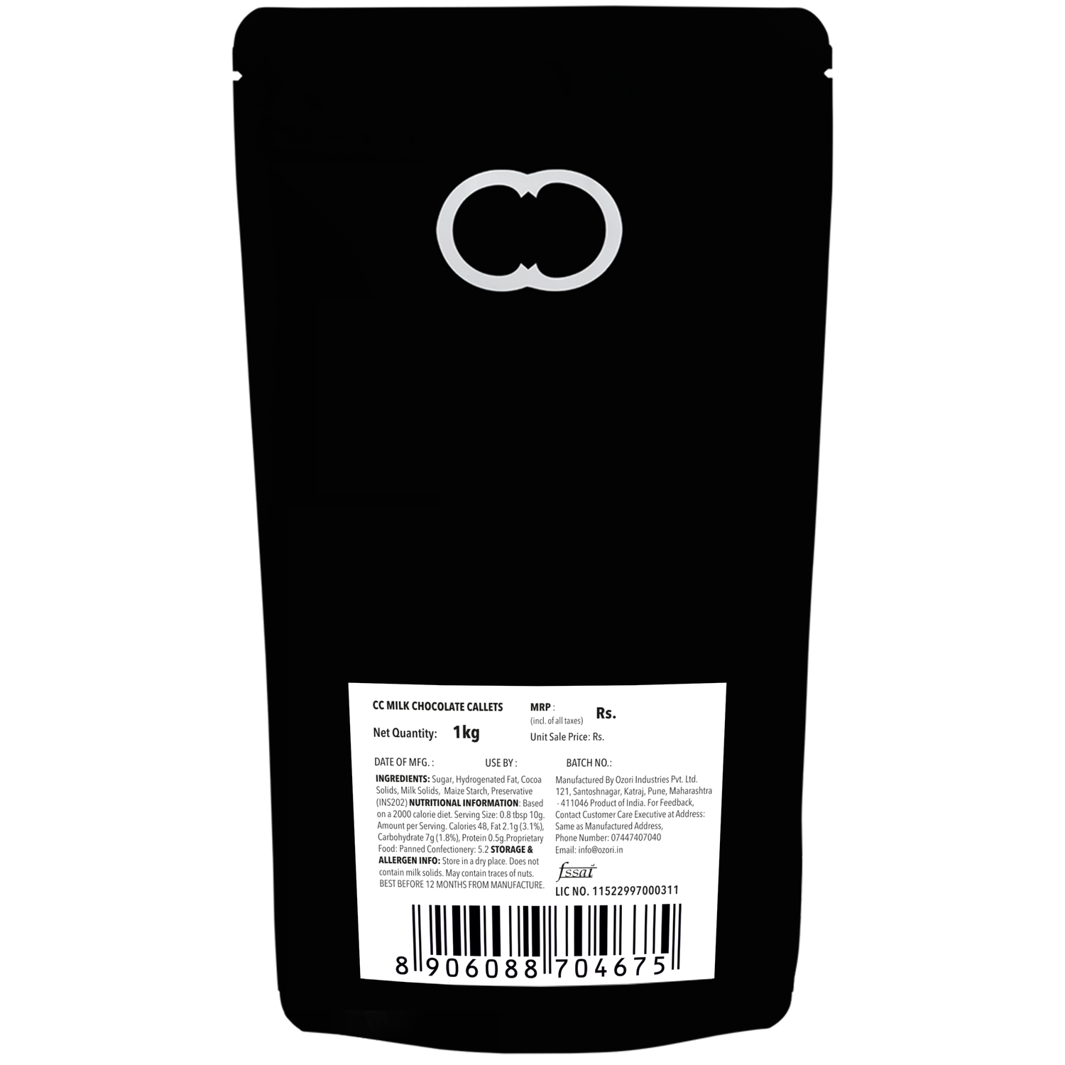 Christopher Cocoa Pure Milk Chocolate Couverture Callets 1Kg (Chocolate Chips, Buttons, Snack, Bake, Cake, Hot Chocolate) 