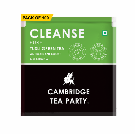 Cambridge Tea Party Pure Tulsi Green Tea 100 Tea Bags, Cleanse, Bulk Pack 
