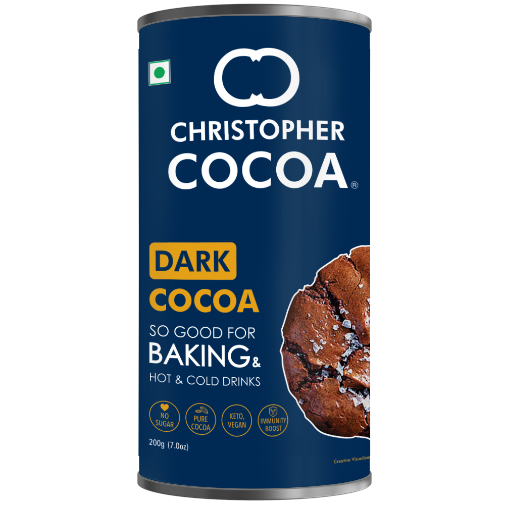 Dark Cocoa Powder, Unsweetened, 200g (Bake, Cake, Hot Chocolate, Drinking Shakes) 