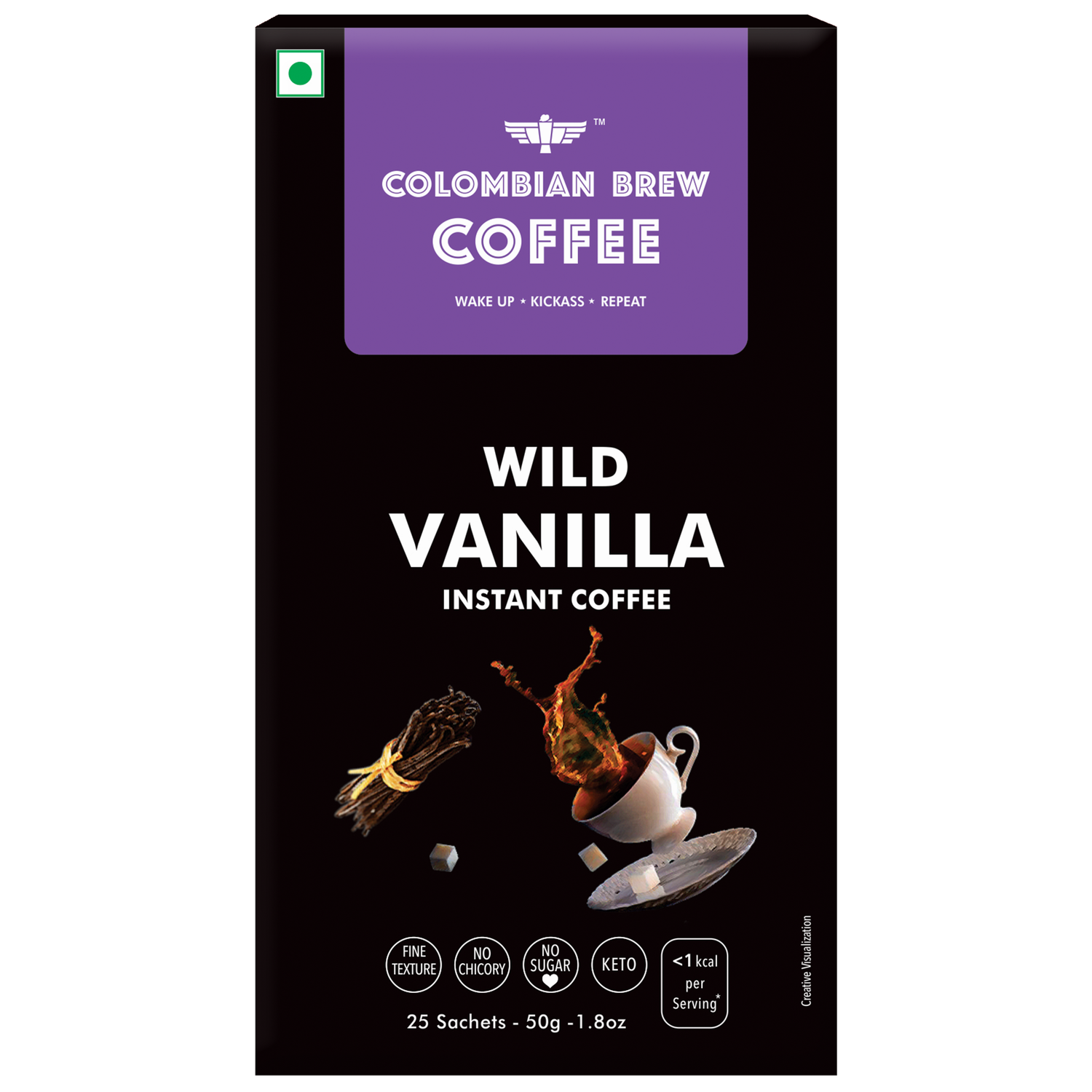 Vanilla Instant Coffee Powder, No Sugar Vegan, 50g 