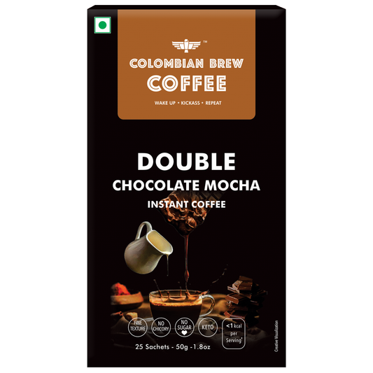 Double Chocolate Mocha Instant Coffee, No Sugar Vegan, 50g 