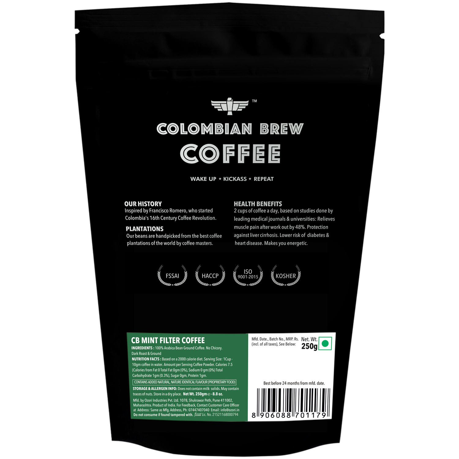 Mint Filter Coffee Powder, Arabica Roast & Ground, 250g (Make Espresso, French Press, Cold Brew, Hot Brew) 