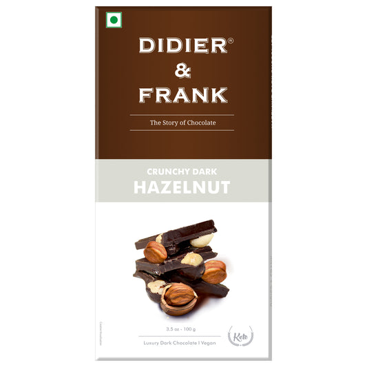 Crunchy Hazelnut Dark Chocolate, 100g 