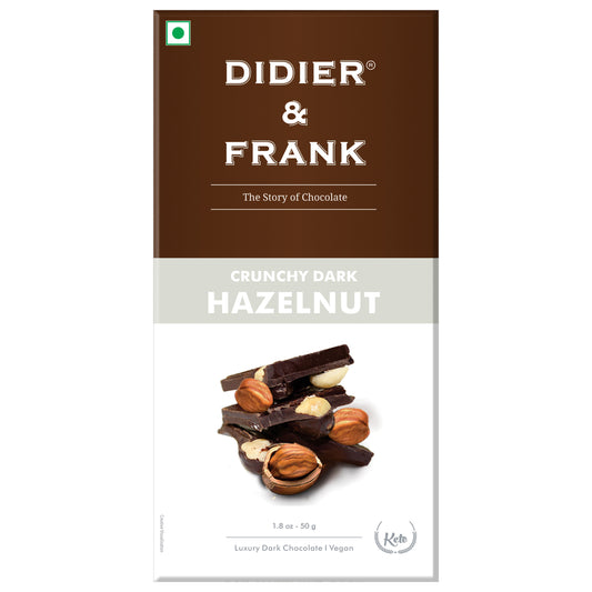 Crunchy Hazelnut Dark Chocolate, 50g 