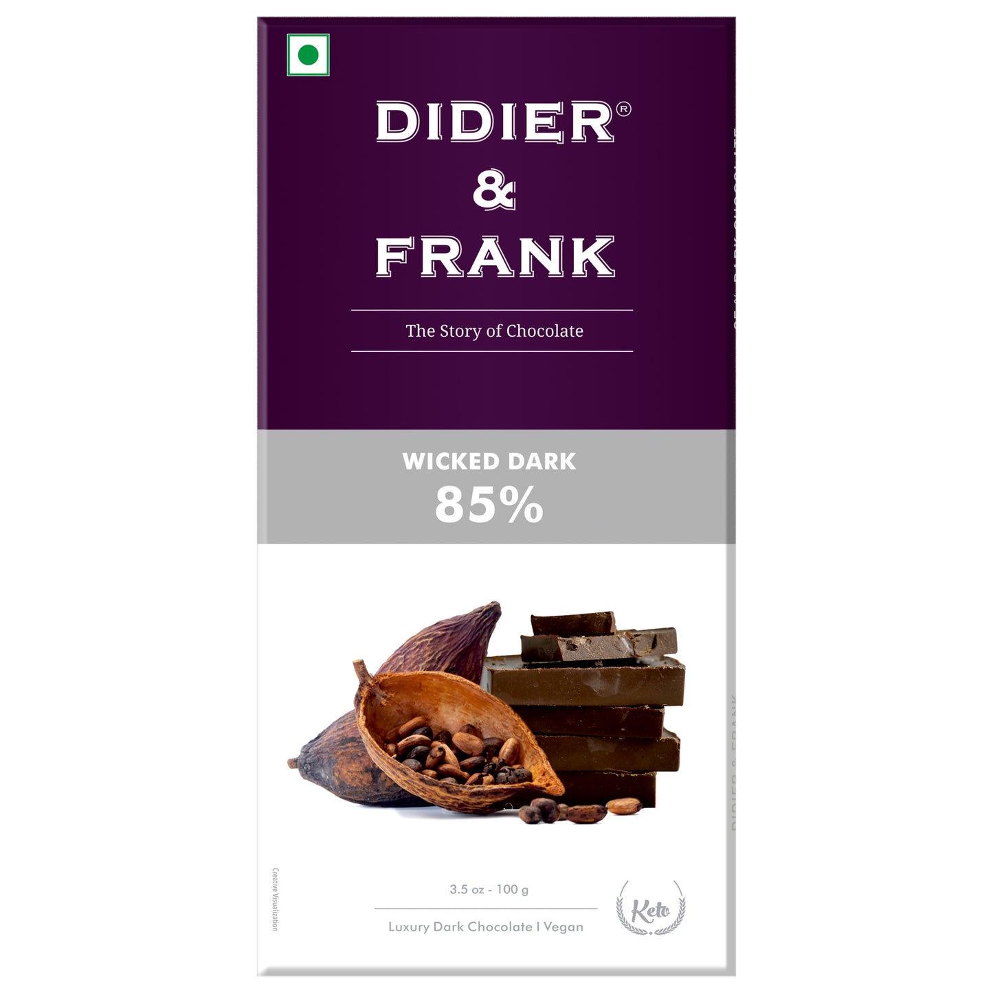 Wicked 85% Dark Chocolate, 100g 