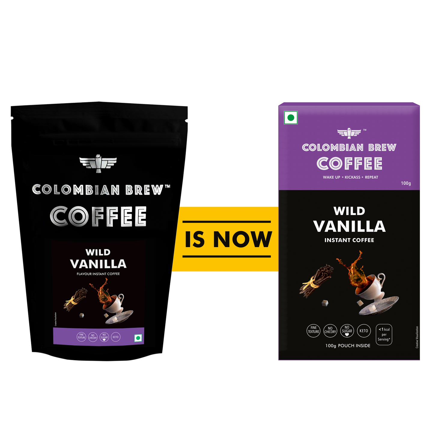Vanilla Instant Coffee Powder, No Sugar Vegan, 100g 
