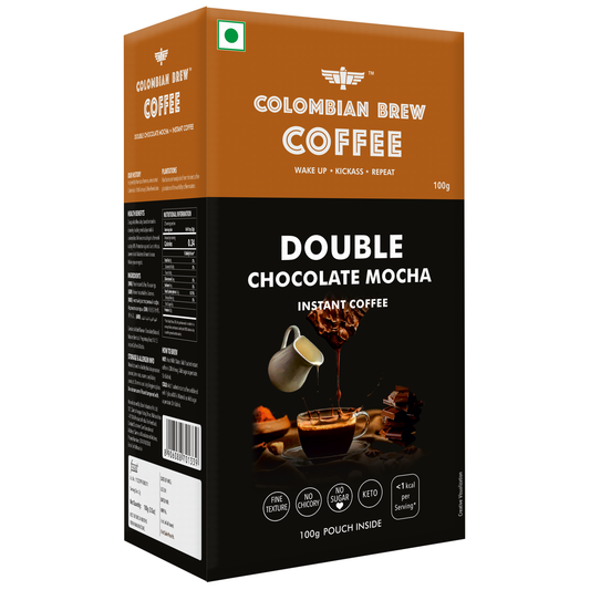 Double Chocolate Mocha Instant Coffee Powder, No Sugar Vegan, 100g