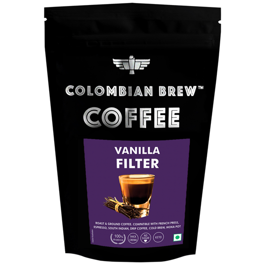 Vanilla Filter Coffee Powder, Arabica Roast & Ground, 250g (Make Espresso, French Press, Cold Brew, Hot Brew) 