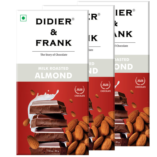 Roasted Almond Milk Chocolate 50g, Pack of 3 (Gift Pack) 