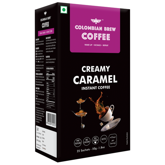 Creamy Caramel Instant Coffee, No Sugar Vegan, 50gm