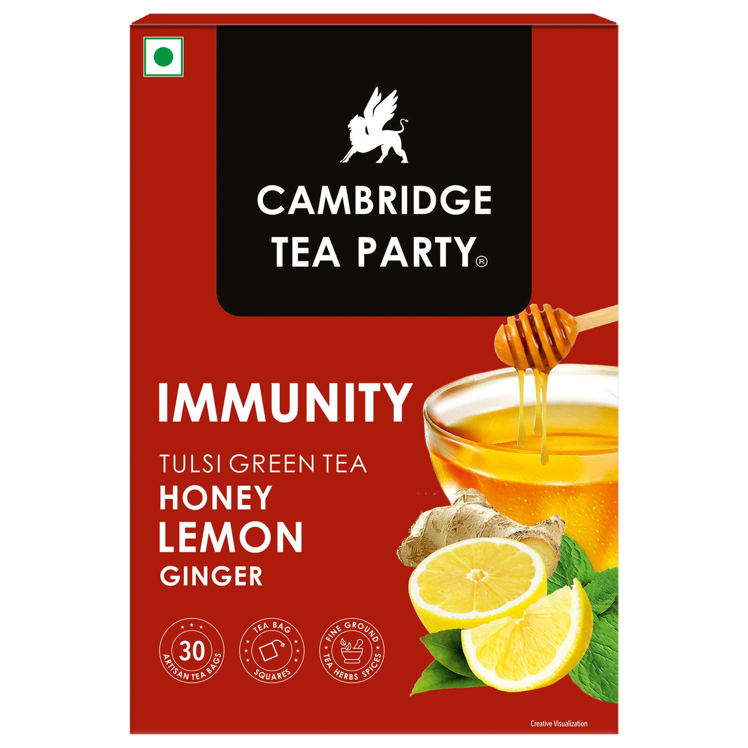 Immunity 30 Tea Bags, Honey Lemon Ginger Tulsi Green Tea 