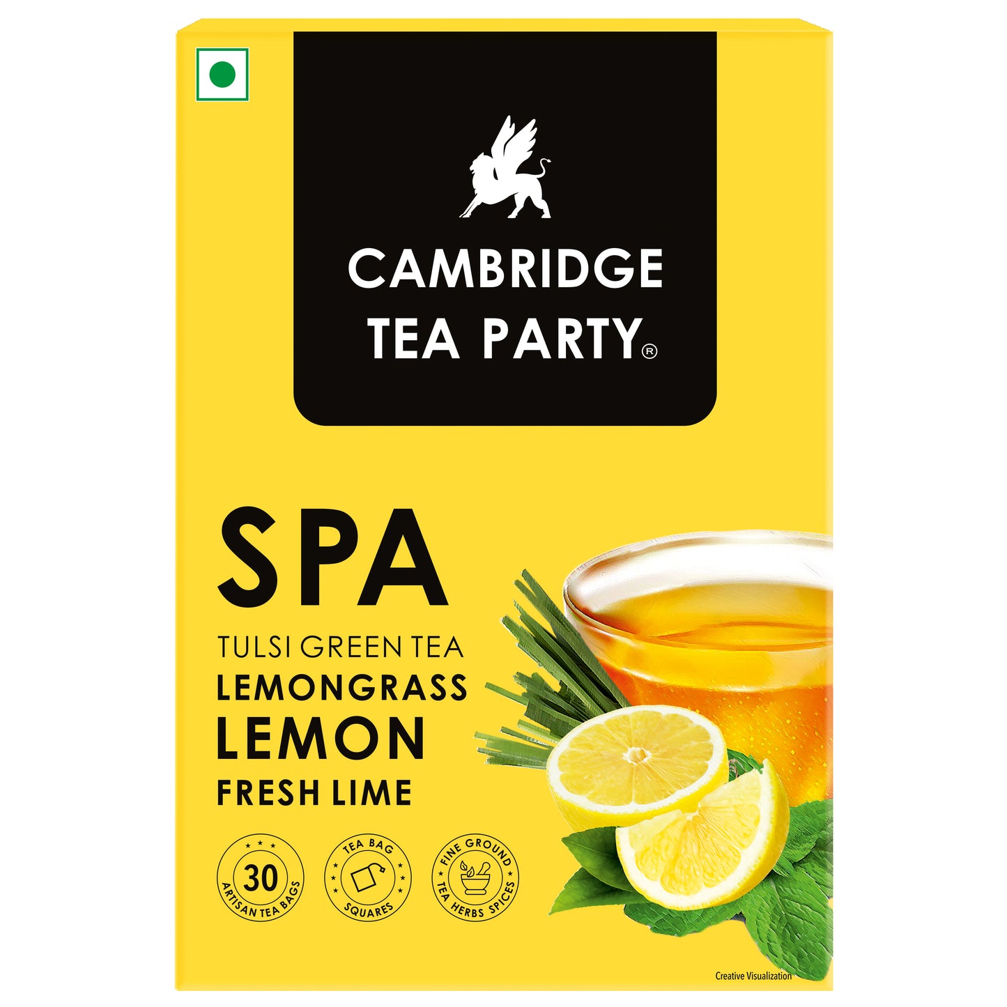 Spa 30 Tea Bags, Lemon Lime Lemongrass Tulsi Green Tea 