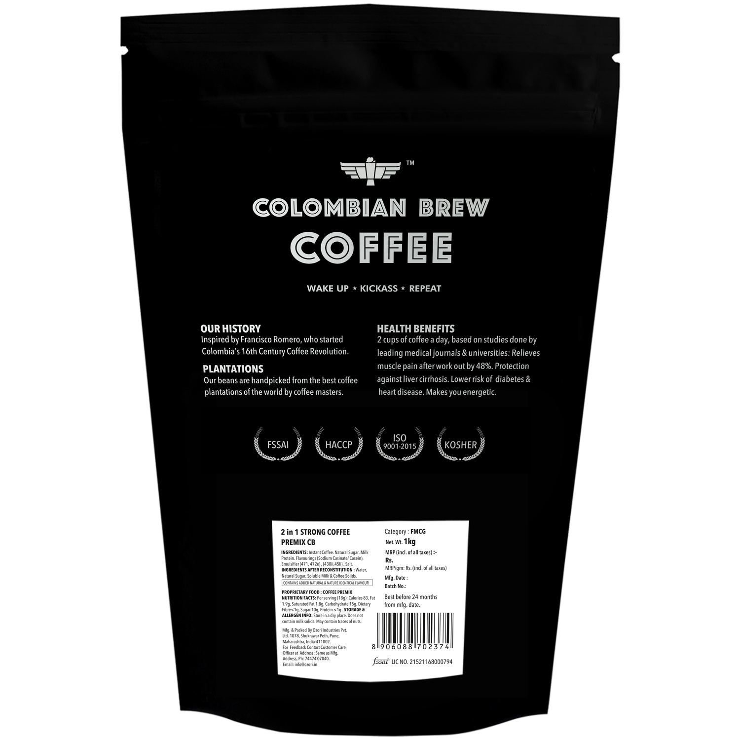 2 in 1 Instant Coffee Powder Premix 1kg 