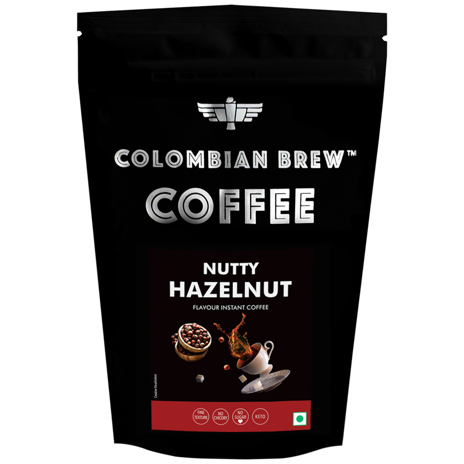 Hazelnut Instant Coffee Powder, No Sugar Vegan, 1kg Hotel Pack 