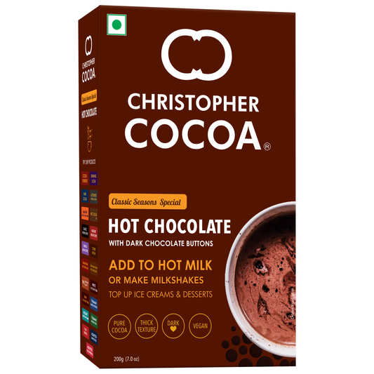 Hot Drinking Chocolate Powder with Dark Chocolate Buttons 200g 