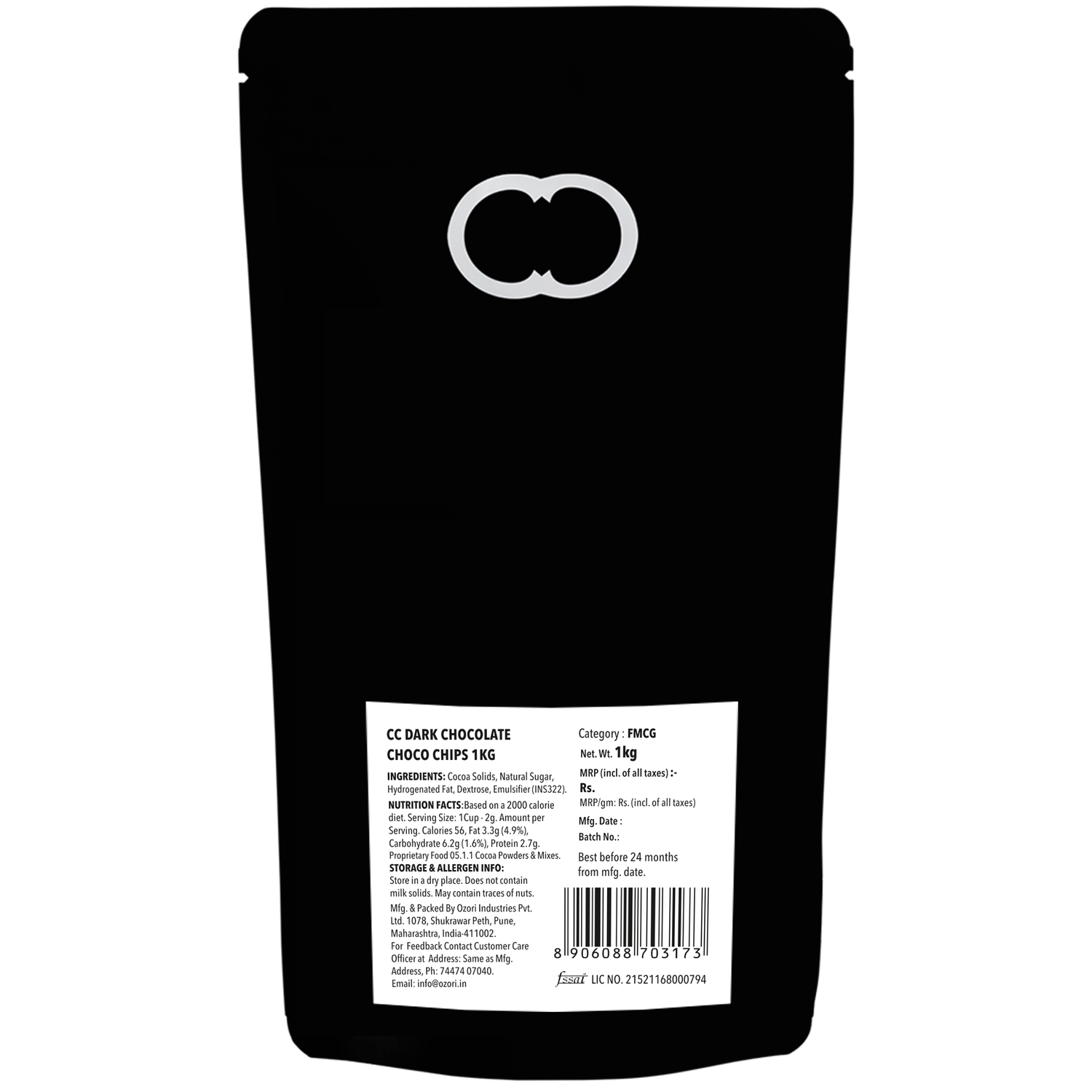 Dark Chocolate Choco Chips 1Kg (Bake, Cake, Cookies) 