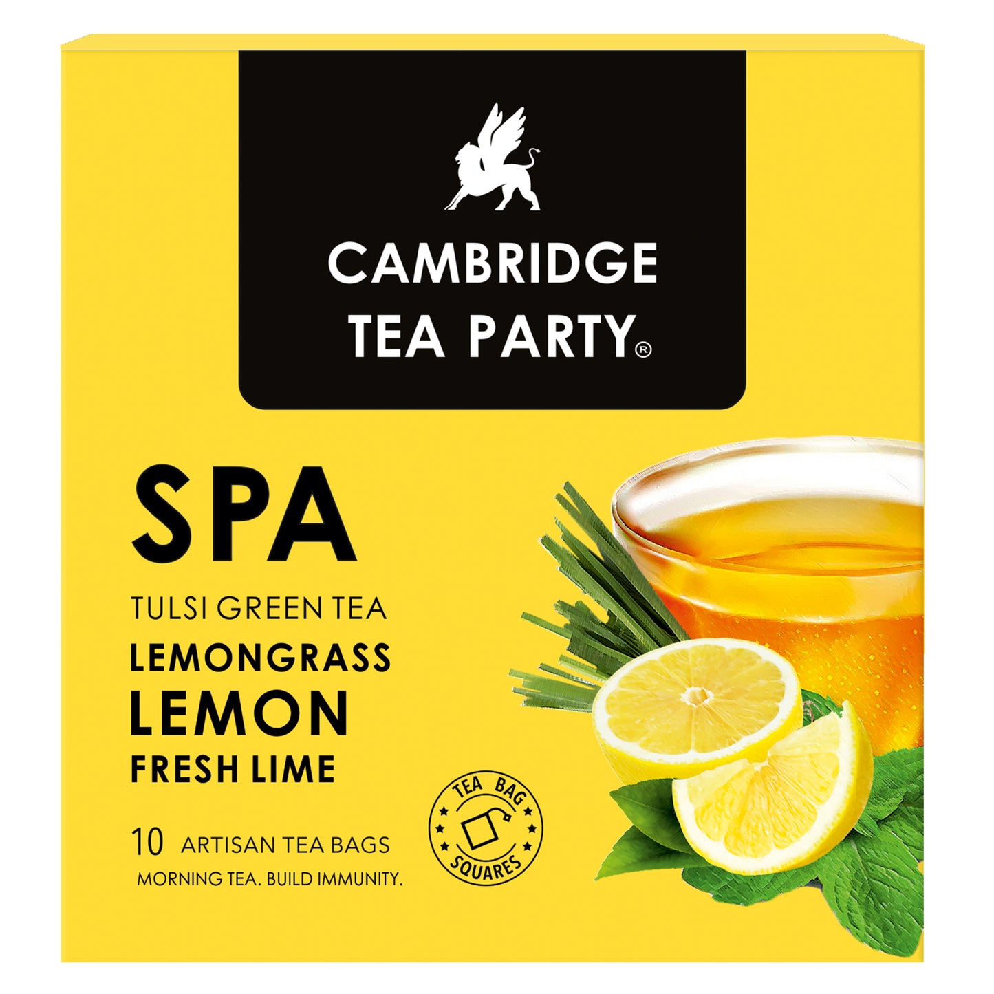 Spa, Lemon Lime Lemongrass Tulsi Green Tea, 10 Tea Bags 