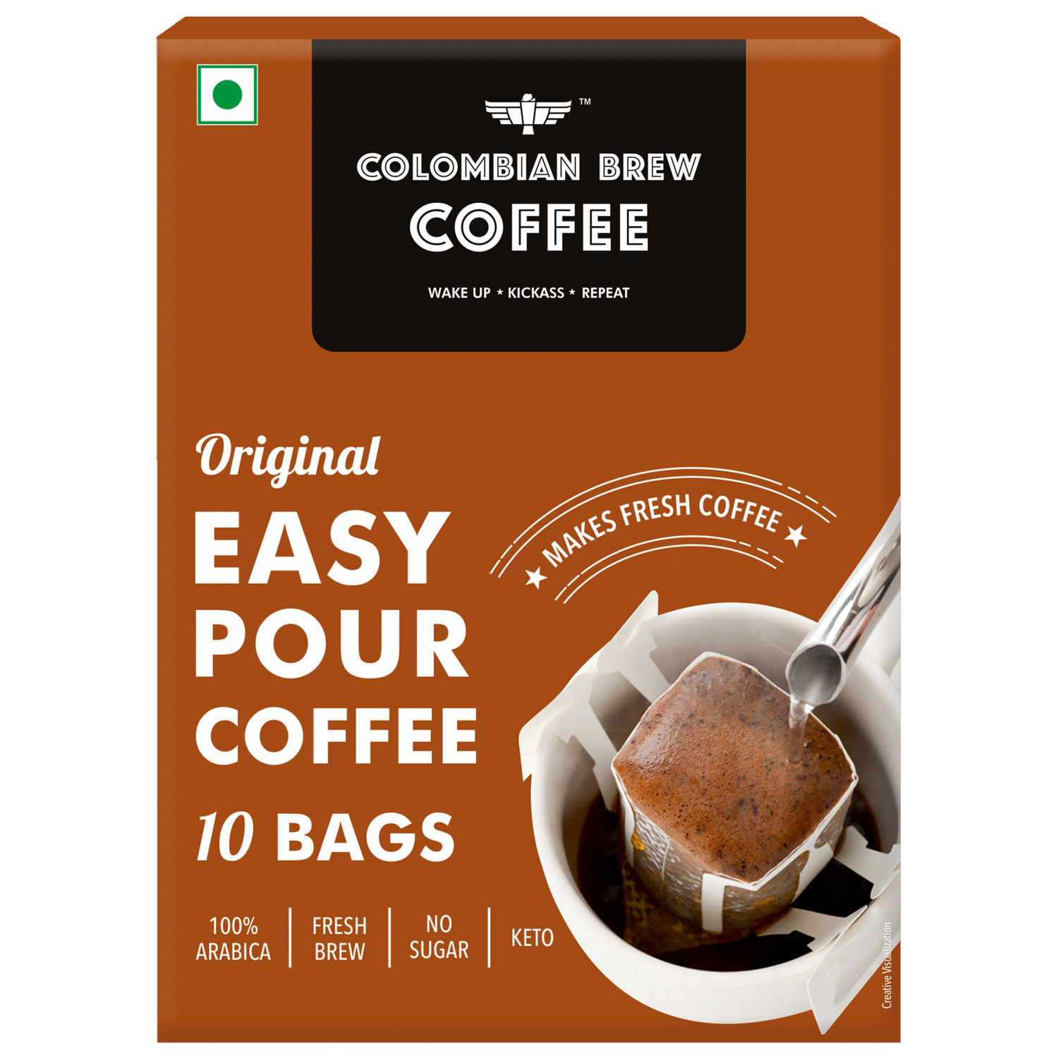 Colombian Brew Coffee  Original Easy Pour 10 Bags, 100g 