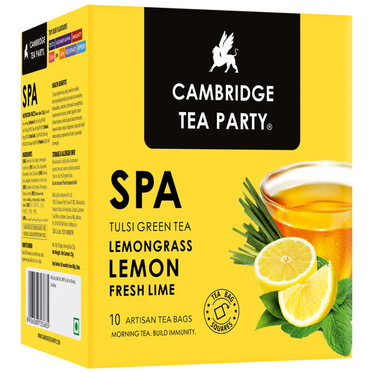 Spa, Lemon Lime Lemongrass Tulsi Green Tea, 10 Tea Bags 